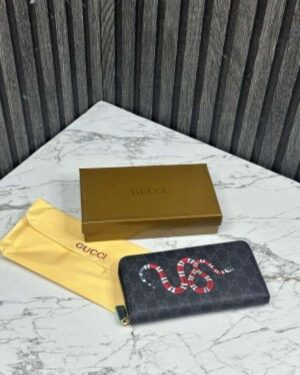Gucci Snake Print Black Wallet