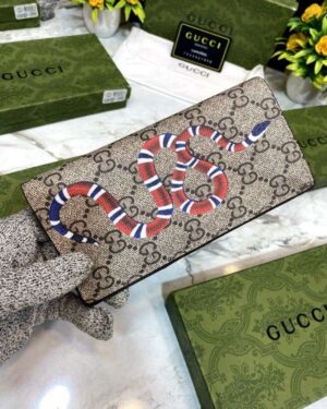 Gucci Snake Print Brown Wallet