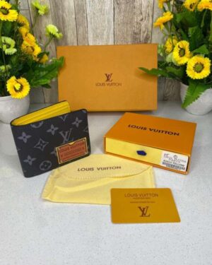 Louis Vuitton  Logo Print Black Wallet